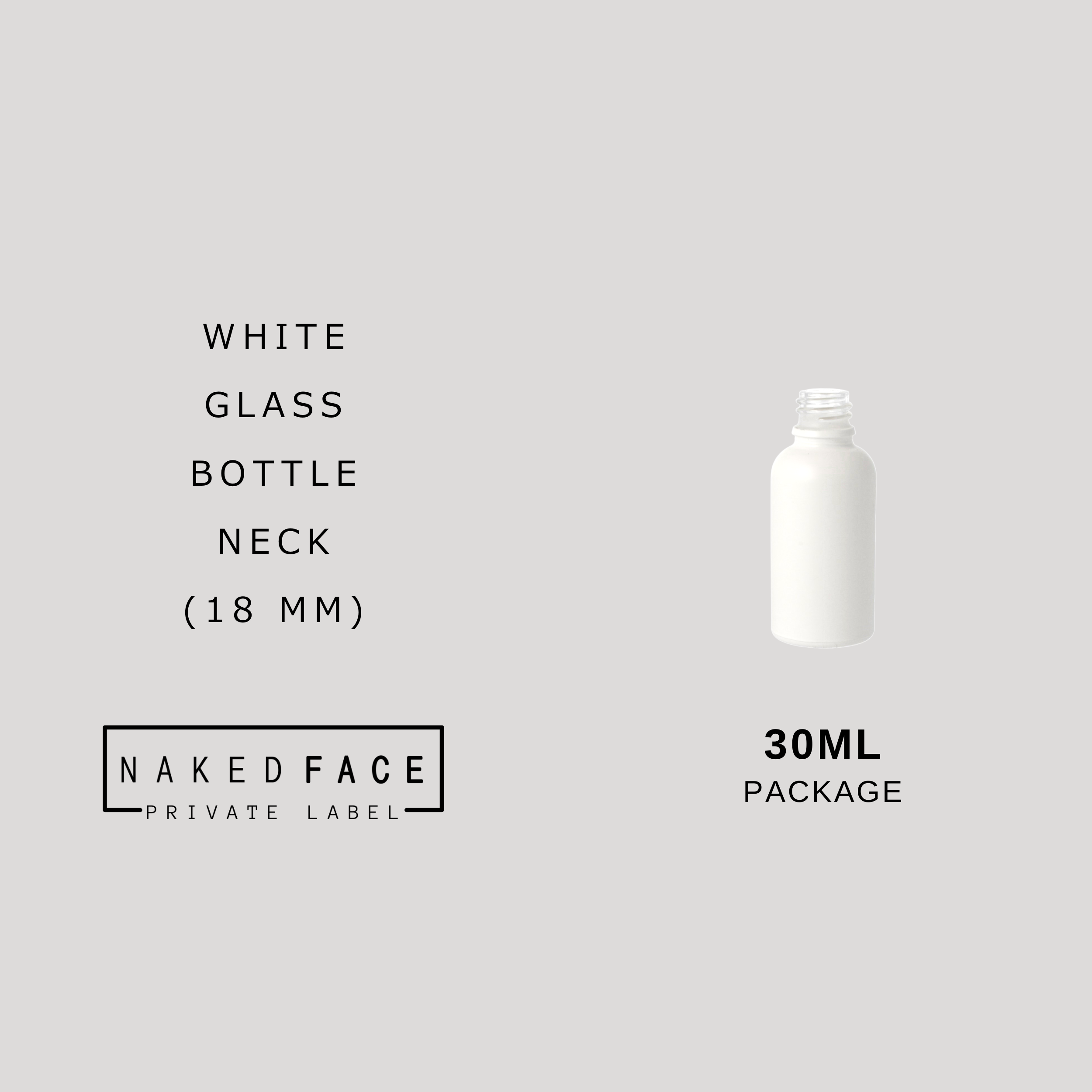 Bottle 30ml White Glass - Bottle Only
