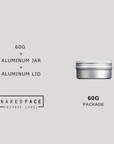 50g 60g aluminum jar set recycle sustainable packaging cosmetic jar and container