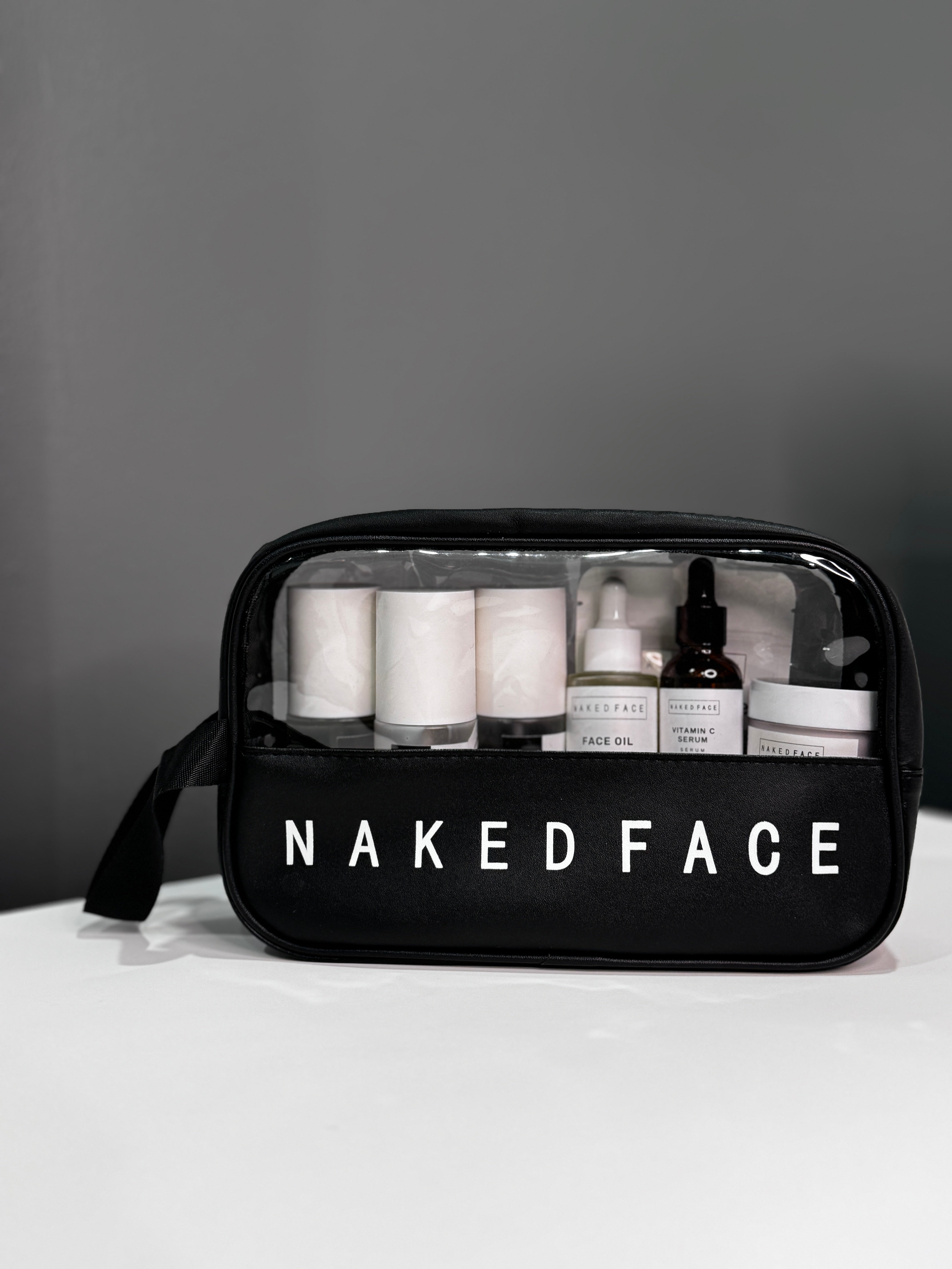 NAKEDFACESkincareTravelbagforself-careessentials makeup pouch