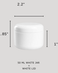 PACKAGE 50g White PP Jar + White Lid