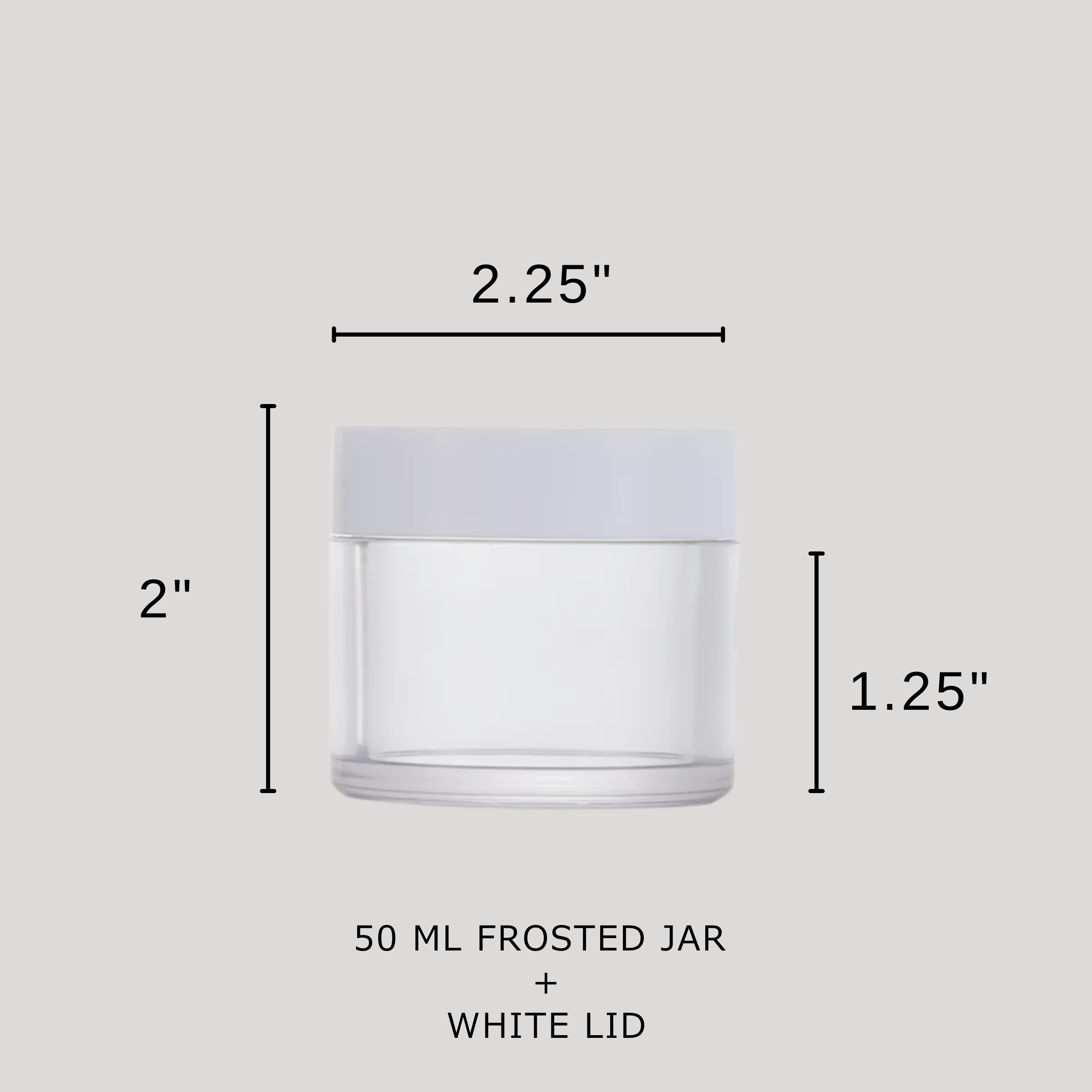 PACKAGE 50g Frosted Jar + White Cap
