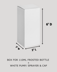 PACKAGE 120ml Frosted Plastic Bottle + White Pump + Lid