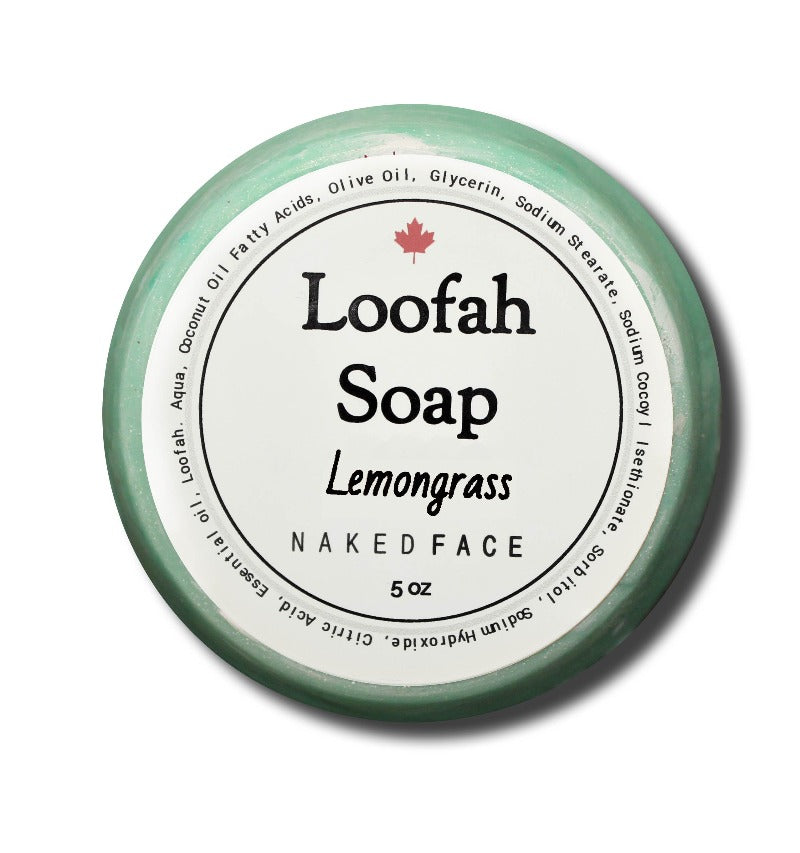 EXFOLIATING LOOFAH SOAP is combination of natural biodegradable loofah and soap convenient daily exfoliator for dry skin