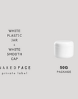 Package 50ml White PET Jar + White Lid